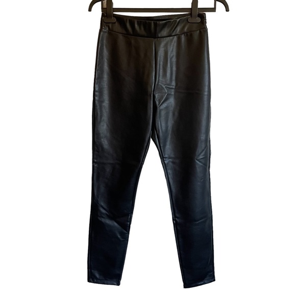 Leith Straight High Rise Faux Leather Pant - Picture 1 of 9